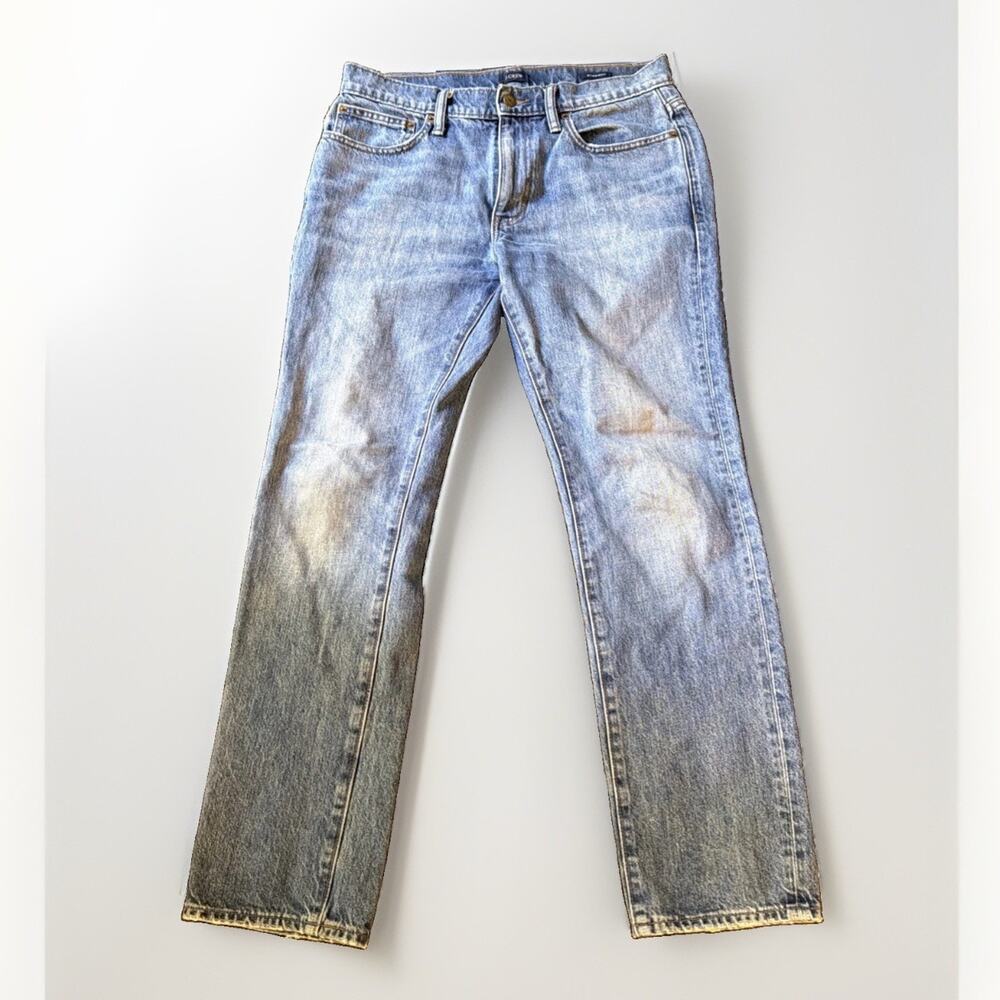 J. Crew Straight Jeans Mens 30 x 30 Blue Cotton Stretch Denim Travel